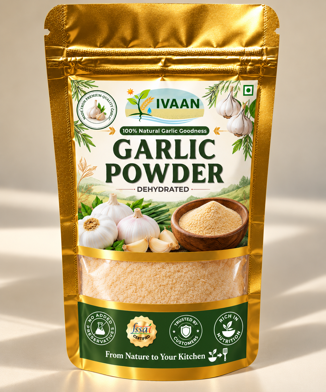 Premium IVAAN Garlic Powder Pouch